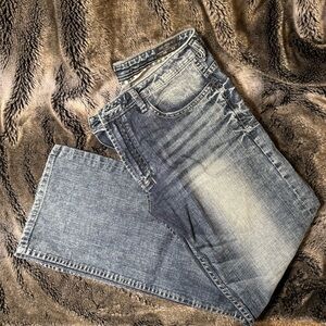 Buffalo David Bitton Faded Blue Straight Jeans